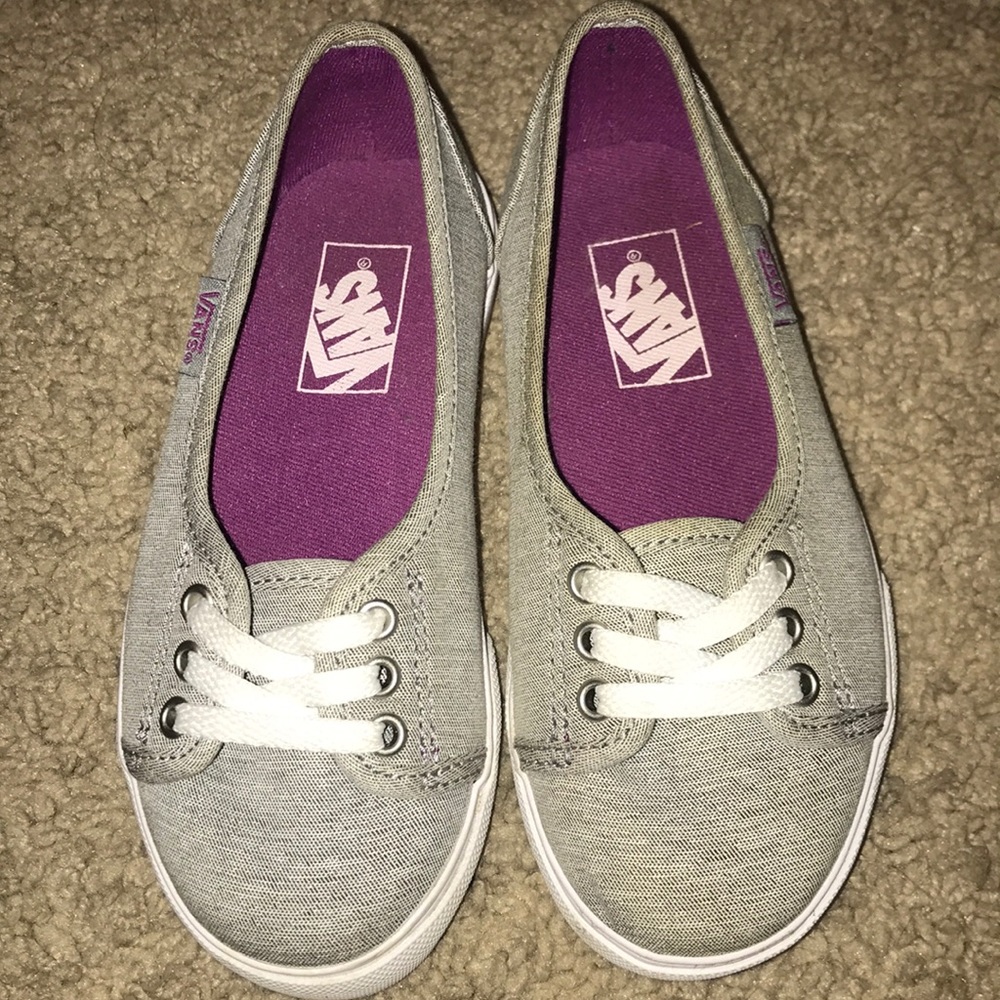 Gray Vans Slip Ons